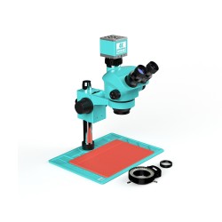 RF4 RF7050-P04 Base With 4K Camera (3D Continuous Zoom) 7X~50X Trinocular Stereo Microscope With 0.5X CTV Lens & LED Adjustable Light