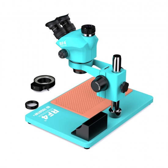 RF4 RF7050-TVP+ (3D Continuous Zoom) 7X~50X Trinocular Stereo Microscope With 0.5X CTV Camera Zoom Lens & LED Adjustable Light - Exclusive Quality RF4 RF7050-TVP+ (3D Continuous Zoom) 7X~50X Trinocular Stereo Microscope With 0.5X CTV Camera Zoom Lens & LED Adjustable Light - Exclusive Quality