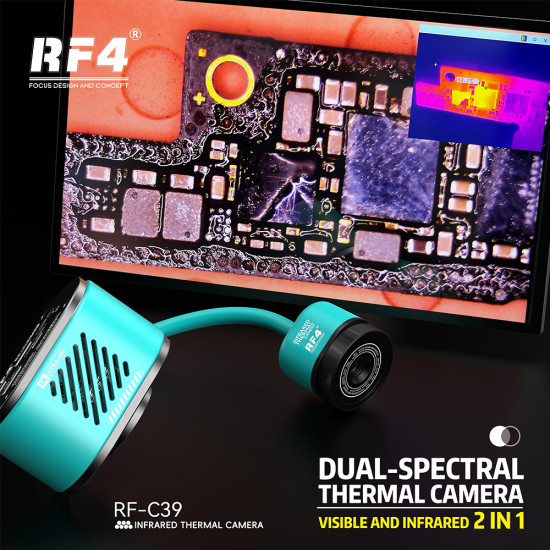 RF4 RF-100+ Monocular 180X Zoom Television Microscope With RF4 C39 Dual Spectral Thermal Camera RF4 RF-100+ Monocular 180X Zoom Television Microscope With RF4 C39 Dual Spectral Thermal Camera