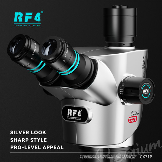 RF4 CX71P With F024 (6.5-65X) Ergonomic Design Trinocular Stereo Microscope - Premium Quality