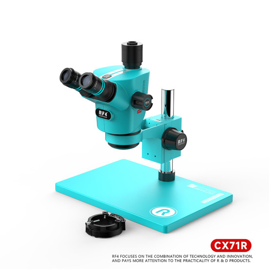 RF4 CX71R (6.5-65X) Ergonomic Design Trinocular Stereo Microscope With CTV Camera Lens and Light - Premium Quality RF4 CX71R (6.5-65X) Ergonomic Design Trinocular Stereo Microscope With CTV Camera Lens and Light - Premium Quality