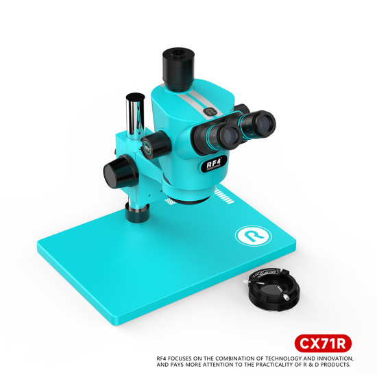 RF4 CX71R (6.5-65X) Ergonomic Design Trinocular Stereo Microscope With CTV Camera Lens and Light - Premium Quality RF4 CX71R (6.5-65X) Ergonomic Design Trinocular Stereo Microscope With CTV Camera Lens and Light - Premium Quality