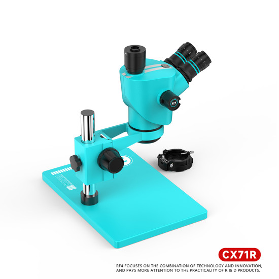RF4 CX71R (6.5-65X) Ergonomic Design Trinocular Stereo Microscope With CTV Camera Lens and Light - Premium Quality RF4 CX71R (6.5-65X) Ergonomic Design Trinocular Stereo Microscope With CTV Camera Lens and Light - Premium Quality