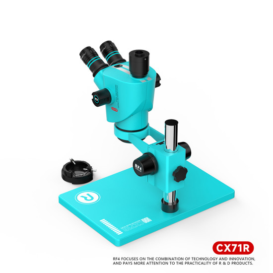 RF4 CX71R (6.5-65X) Ergonomic Design Trinocular Stereo Microscope With CTV Camera Lens and Light - Premium Quality RF4 CX71R (6.5-65X) Ergonomic Design Trinocular Stereo Microscope With CTV Camera Lens and Light - Premium Quality