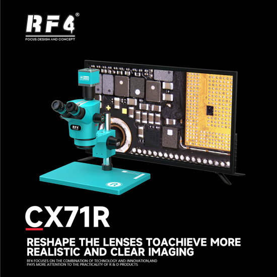 RF4 CX71R (6.5-65X) Ergonomic Design Trinocular Stereo Microscope With CTV Camera Lens and Light - Premium Quality RF4 CX71R (6.5-65X) Ergonomic Design Trinocular Stereo Microscope With CTV Camera Lens and Light - Premium Quality