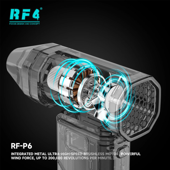 RF4 RF-P6 Portable Rechargeable Mini Violent Dust Fan with Outdoor Night Light