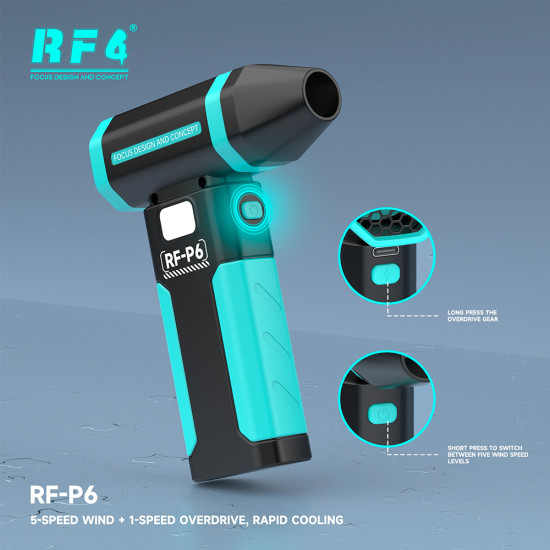 RF4 RF-P6 Portable Rechargeable Mini Violent Dust Fan with Outdoor Night Light
