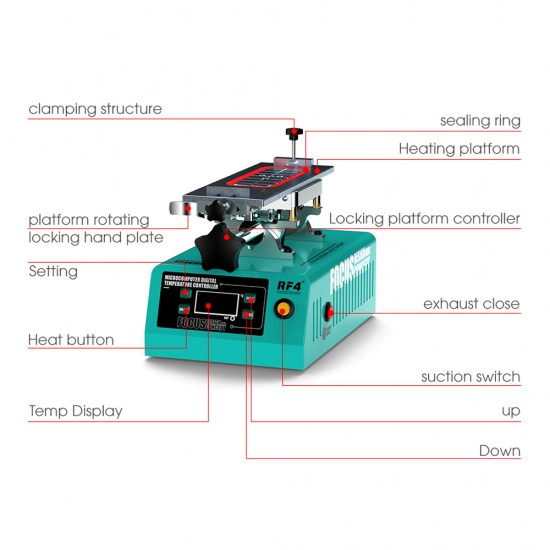 RF4 RF-Freedom 360° Rotating Powerful Vacuum LCD Screen Separator Machine RF4 RF-Freedom 360° Rotating Powerful Vacuum LCD Screen Separator Machine