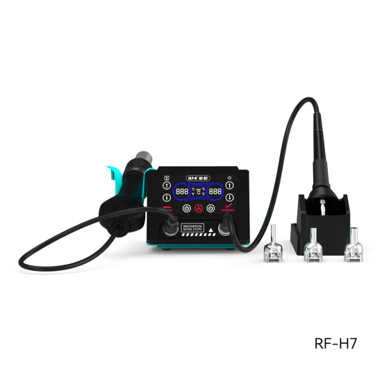 RF4 RF-H7 Lead-free ESD SMD Rework Station With Soldering Iron (600W) RF4 RF-H7 Lead-free ESD SMD Rework Station With Soldering Iron (600W)