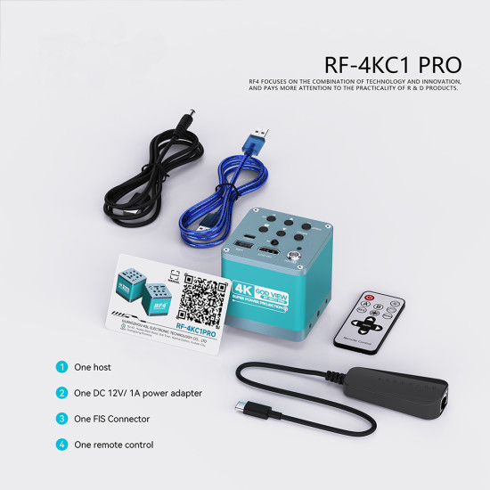 RF4 4KC1Pro Ultra HD / 1080P HDMI USB Industrial Electronic Digital Video Microscope Camera With Recording Feature