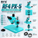 RF4 PX5 7X-50X Continue Zoom Trinocular Stereo Microscope With CTV Camera Lens and Light - Premium Quality