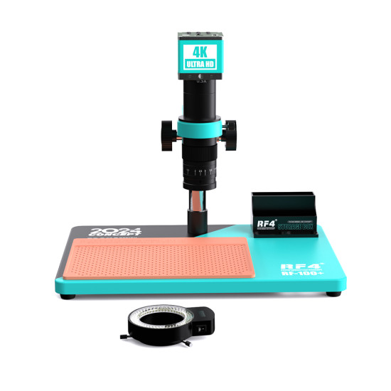 RF4 RF-100+ Monocular 180X Zoom Television Microscope With RF4 4K Ultra HD / 1080P Camera RF4 RF-100+ Monocular 180X Zoom Television Microscope With RF4 4K Ultra HD / 1080P Camera