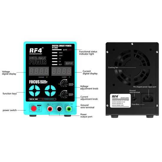 RF4 RF-305A Multifunctional Adjustable DC Power Supply ( 30V / 5A ) With Short Remover RF4 RF-305A Multifunctional Adjustable DC Power Supply ( 30V / 5A ) With Short Remover