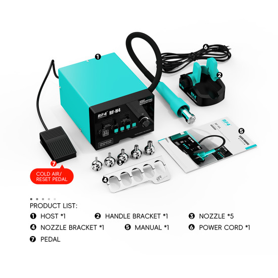 RF4 RF-H4 Lead-free ESD BGA Hot Air Soldering Rework Station (1200W) RF4 RF-H4 Lead-free ESD BGA Hot Air Soldering Rework Station (1200W)
