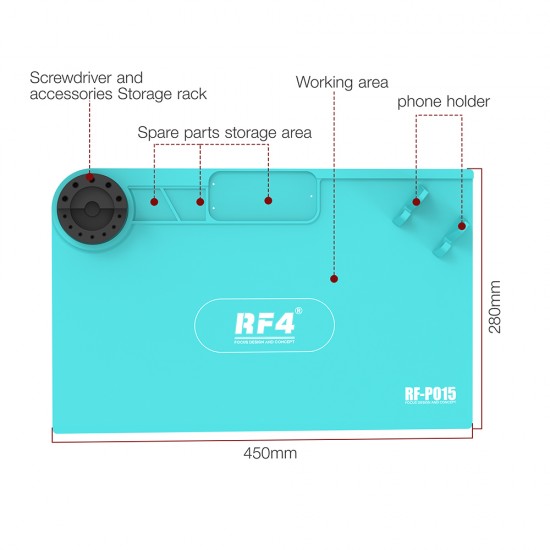 RF4 RF-P015 Multifunctional High-Temperature Resistant Silicone Pad ( 45CM *28CM ) RF4 RF-P015 Multifunctional High-Temperature Resistant Silicone Pad ( 45CM *28CM )