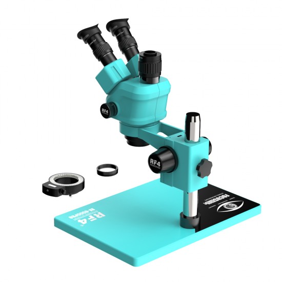 RF4 RF6555-PRO 6.5X-55X Trinocular Full HD Stereo Microscope With Zooming 0.48X CTV Camera Lens & LED Adjustable Light RF4 RF6555-PRO 6.5X-55X Trinocular Full HD Stereo Microscope With Zooming 0.48X CTV Camera Lens & LED Adjustable Light