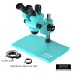 RF4 RF6555-TVP 6.5X-55X Trinocular Full HD Stereo Microscope With Zooming 0.48X CTV Camera Lens & LED Adjustable Light RF4 RF6555-TVP 6.5X-55X Trinocular Full HD Stereo Microscope With Zooming 0.48X CTV Camera Lens & LED Adjustable Light