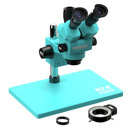 RF4 RF6555-TVP 6.5X-55X Trinocular Full HD Stereo Microscope With Zooming 0.48X CTV Camera Lens & LED Adjustable Light RF4 RF6555-TVP 6.5X-55X Trinocular Full HD Stereo Microscope With Zooming 0.48X CTV Camera Lens & LED Adjustable Light