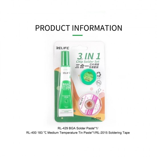 Relife RL-058 Chip Welding Equipments Solder Set (3in1) Relife RL-058 Chip Welding Equipments Solder Set (3in1)