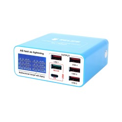 Relife RL-304P Smart Digital Display 6 Port USB Charger ( PD 3.0 + QC 3.0 )