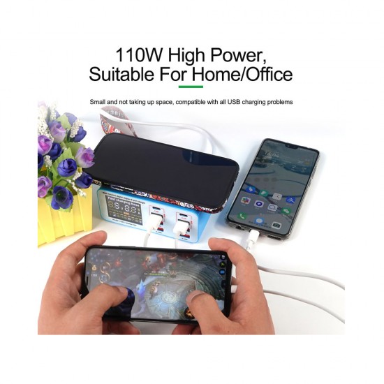Relife RL-304S 8 USB+PD Port Smart Lightning Charger With Wireless (Upto 10W) Charging Relife RL-304S 8 USB+PD Port Smart Lightning Charger With Wireless (Upto 10W) Charging