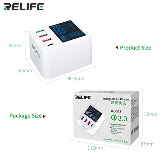 RELIFE RL-312 Smart Digital Display Fast charge RELIFE RL-312 Smart Digital Display Fast charge