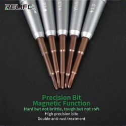Relife RL-721 Precision Screwdriver Classic Small Waist Design Handle - 4Pcs Set ( +1.5 , +1.2 , Y0.6 , ✪0.8 )