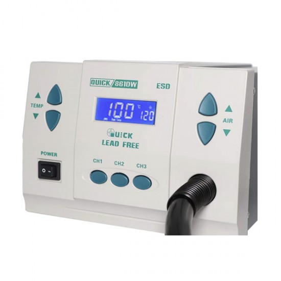 Quick 861DW Lead Free Hot Air SMD Rework Station With Heat Changing Channels Quick 861DW Lead Free Hot Air SMD Rework Station With Heat Changing Channels