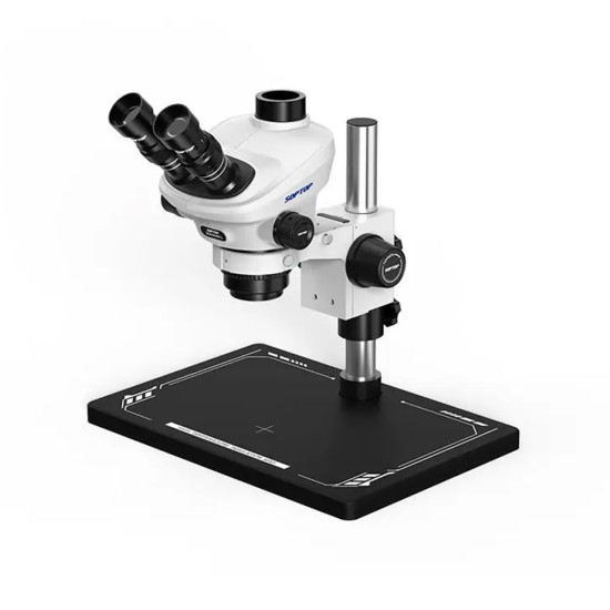 Soptop 6565 Pro (6.5X-65X) Trinocular Stereo Microscope With Zooming 0.5X CTV Camera Lens & LED Light