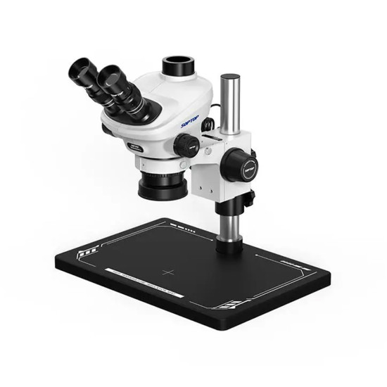 Soptop 6565 Pro (6.5X-65X) Trinocular Stereo Microscope With Zooming 0.5X CTV Camera Lens & LED Light