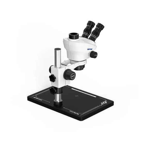 Soptop 6565 Pro (6.5X-65X) Trinocular Stereo Microscope With Zooming 0.5X CTV Camera Lens & LED Light