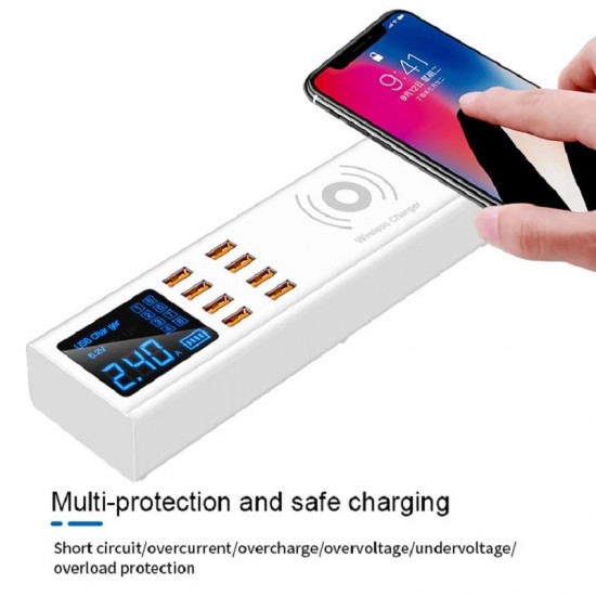 Sunshine SS-309WD Quick 8 Port USB Charger With Wireless Charging ( Upto 10W ) Sunshine SS-309WD Quick 8 Port USB Charger With Wireless Charging ( Upto 10W )
