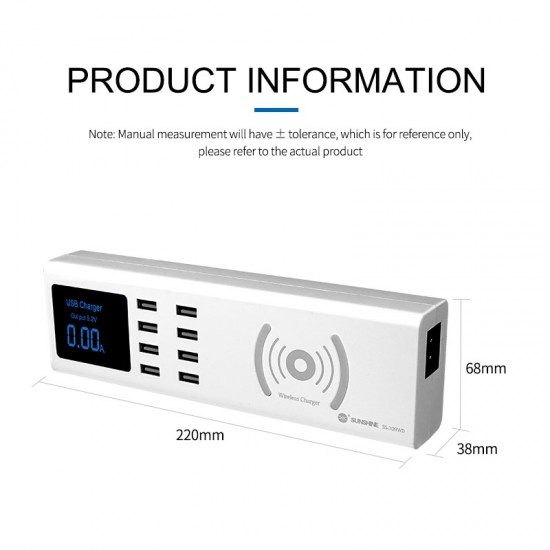 Sunshine SS-309WD Quick 8 Port USB Charger With Wireless Charging ( Upto 10W ) Sunshine SS-309WD Quick 8 Port USB Charger With Wireless Charging ( Upto 10W )