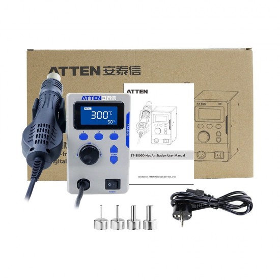 ATTEN ST-8800D Lead Free Hot Air SMD Digital Display BGA Rework Station ( 800W ) ATTEN ST-8800D Lead Free Hot Air SMD Digital Display BGA Rework Station ( 800W )