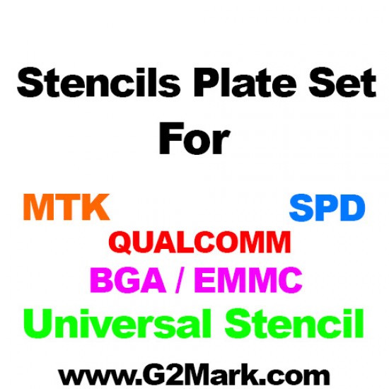 0.12MM RELIFE Stencils Set ( MTK / SPD / QUALCOM / BGA eMMC) - 9Pcs 0.12MM RELIFE Stencils Set ( MTK / SPD / QUALCOM / BGA eMMC) - 9Pcs