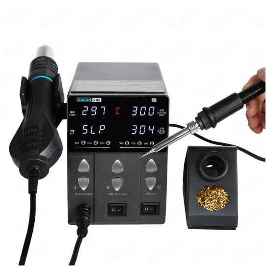 SUGON 202 Hot Air Rework Station With Soldering Iron ( 760W )