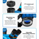 Sunshine 71 Ultra B11 (6.5X-55X) Trinocular Stereo Microscope With Zooming 0.5X CTV Camera Lens & LED Adjustable Light