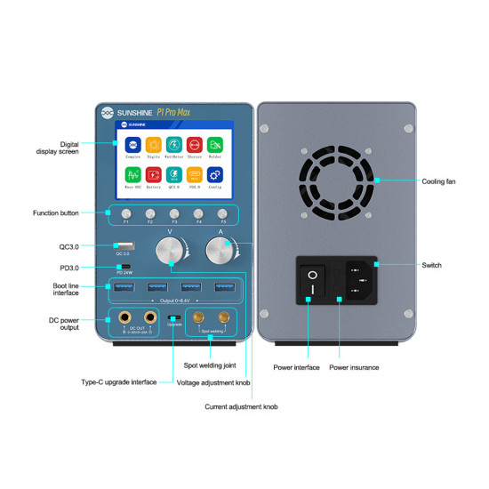 Sunshine P1 Pro Max Intelligent Regulated Power Supply (30V) With Waveform Display & Battery Spot Welding Sunshine P1 Pro Max Intelligent Regulated Power Supply (30V) With Waveform Display & Battery Spot Welding