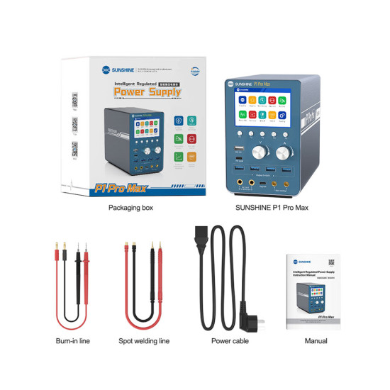 Sunshine P1 Pro Max Intelligent Regulated Power Supply (30V) With Waveform Display & Battery Spot Welding Sunshine P1 Pro Max Intelligent Regulated Power Supply (30V) With Waveform Display & Battery Spot Welding