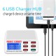 TE-896 6 Port USB Smart Lightning Charger With QC 3.0 Port TE-896 6 Port USB Smart Lightning Charger With QC 3.0 Port