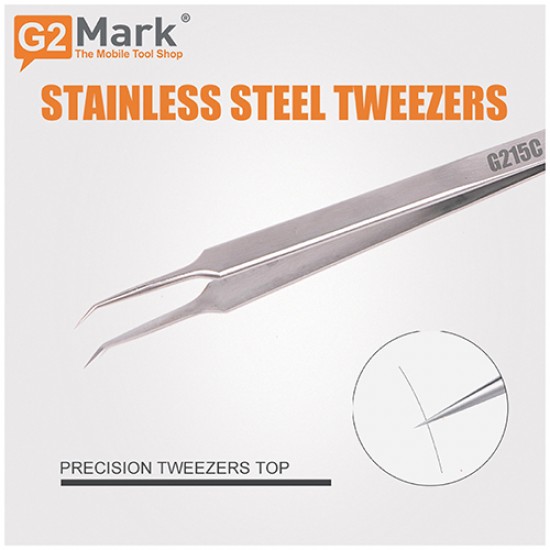 Tweezer By G2Mark G215C - Premium Quality Stainless Steel ( Bent ) Tweezer By G2Mark G215C - Premium Quality Stainless Steel ( Bent )