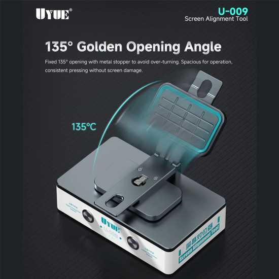 Uyue U-009 Ultra 8-inch Dual Independent Vacuum System LCD Screen Alignment Tool Built-in Alignment Lighting
