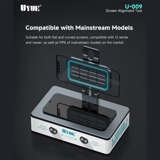 Uyue U-009 Ultra 8-inch Dual Independent Vacuum System LCD Screen Alignment Tool Built-in Alignment Lighting