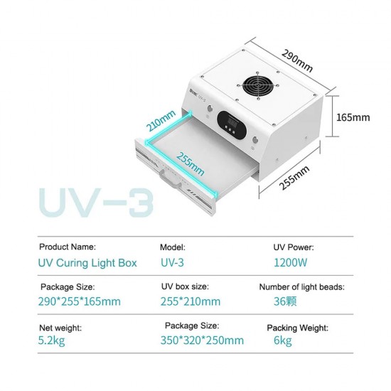 UYUE UV-3 (S1) 36 Lamp Beads UV Curing Box (1000W) UYUE UV-3 (S1) 36 Lamp Beads UV Curing Box (1000W)