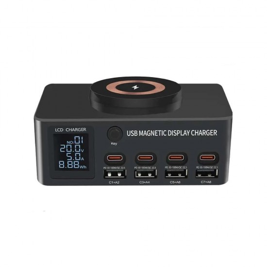 WLX-818DP 9-in-1 USB Magnetic Display Charger ( 140W Max Output ) WLX-818DP 9-in-1 USB Magnetic Display Charger ( 140W Max Output )
