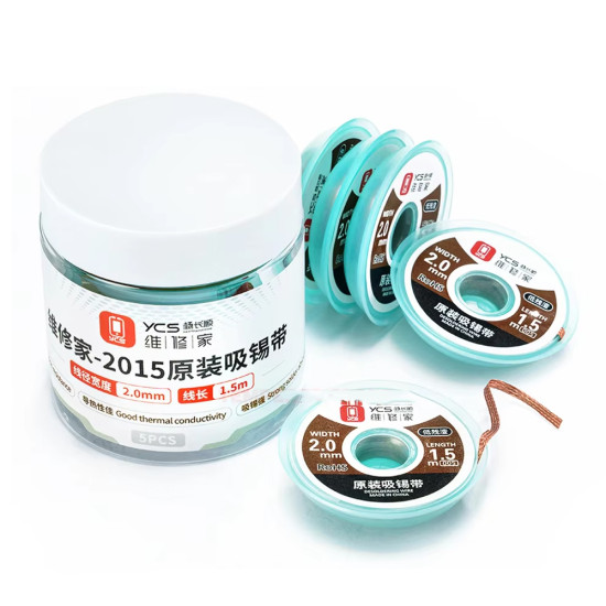 YCS Desolder Wick 2015 ( Width 2.0MM / Length 1.5M ) YCS Desolder Wick 2015 ( Width 2.0MM / Length 1.5M )