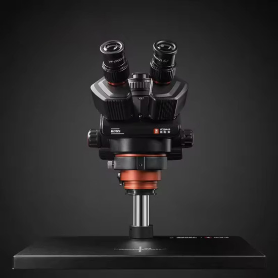 YCS 6065X (3D Continuous Zoom) 6X~65X Trinocular Stereo Microscope With 0.5X CTV Camera Zoom Lens & LED Adjustable Light
