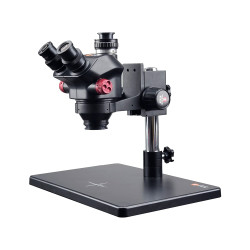 YCS 7050 (3D Continuous Zoom) 7X~50X Trinocular Stereo Microscope With 0.5X CTV Camera Zoom Lens & LED Adjustable Light