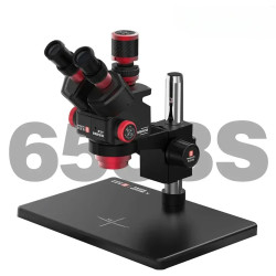 YCS 6558S (3D Continuous Zoom) 6.5X~58X Trinocular Stereo Microscope With 0.5X CTV Camera Zoom Lens & LED Adjustable Light