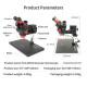 YCS 6558S (3D Continuous Zoom) 6.5X~58X Trinocular Stereo Microscope With 0.5X CTV Camera Zoom Lens & LED Adjustable Light